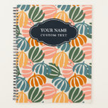 FARBHAFTE RETRO-BLÄTTER GROOVY BOTANICAL PLANER<br><div class="desc">Groovy inspiriert Digitalbild in einer eleganten,  warmen Erdpalette von Gelb-Orange,  Rosa,  staubblauen und grünen auf einem cremefarbenen Hintergrund. Cool und feminin und elegant,  auf vielen Produkten erhältlich. Für Hilfe oder individuelle Anfragen kontaktieren Sie mich bitte unter citronelladesign@gmail.com</div>