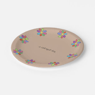 FARBHAFTE TAG Grafische Blume auf allen Farbvarian Pappteller
