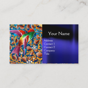 FARBHAFTE VÖGEL UND BLUE GEM MONOGRAM WIRBEL VISITENKARTE