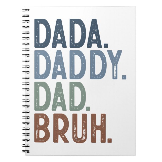 FARBHAFTER BOLD DADA DADDY VATER BRUH VATER'S DAY NOTIZBLOCK (Vorderseite)