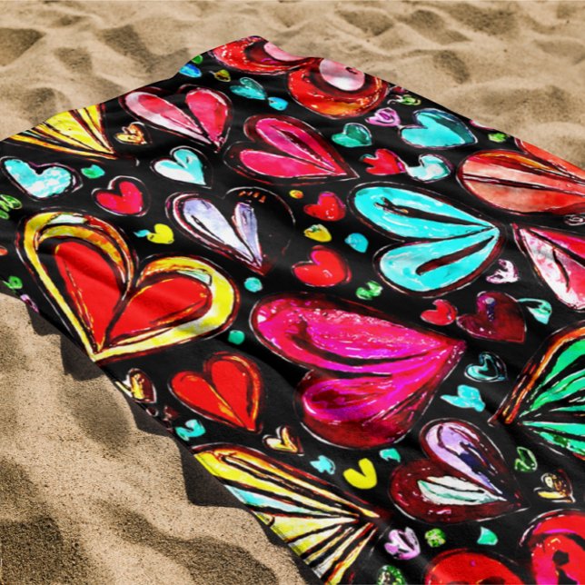 FARBHAFTES FUNKHERZ-SOMMERMUSTER STRANDTUCH (Von Creator hochgeladen)