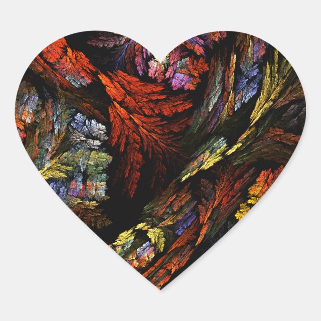 Farbharmonie Abstrakt Art Heart Sticker (Vorderseite)