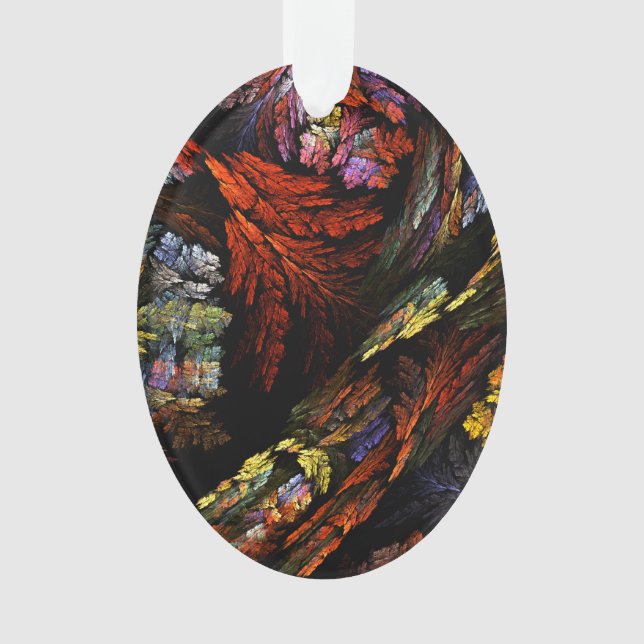 Farbharmonie Abstrakte Kunst Akronylic Oval Ornament (Vorderseite)