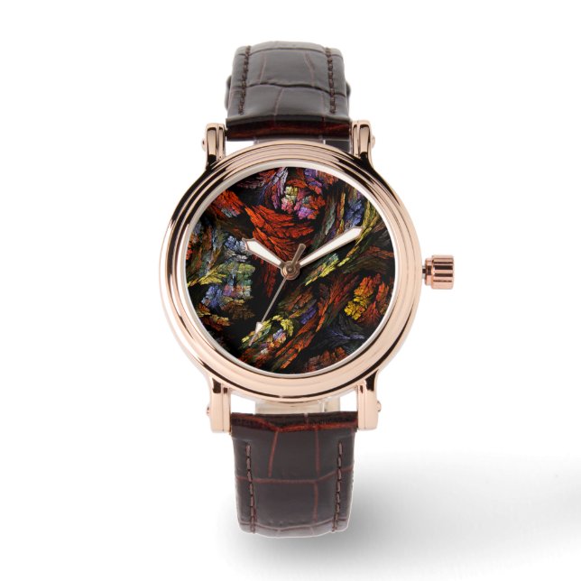Farbharmonie Abstrakte Kunst Armbanduhr (Vorderseite)