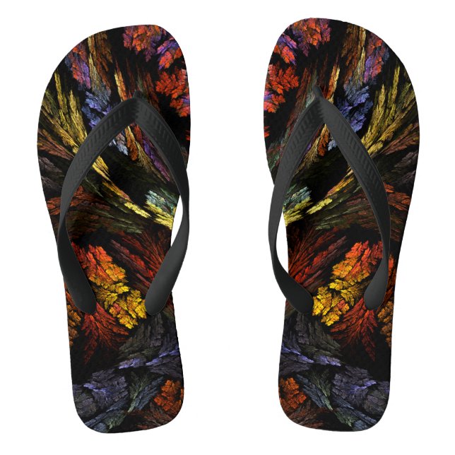 Farbharmonie Abstrakte Kunst Flip Flops (Fußbett)