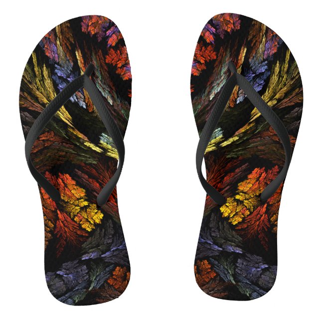 Farbharmonie Abstrakte Kunst Flip Flops (Fußbett)