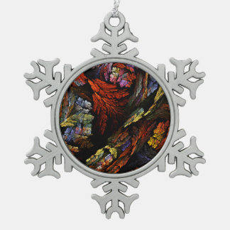 Farbharmonie Abstrakte Kunst Schneeflocken Zinn-Ornament