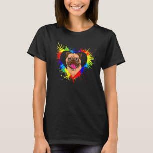 Farbherz Baby Mops Hund Liebe R Papa Mama Junge Mä T-Shirt