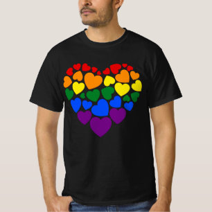 Farbherz für homosexuelle Regenbogenfarben für Lie T-Shirt
