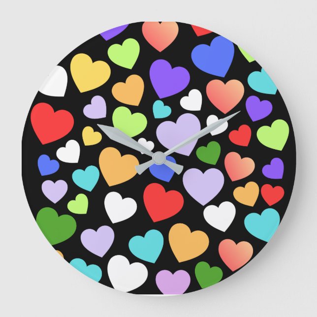 Farbherz Große Wanduhr (Vorderseite)