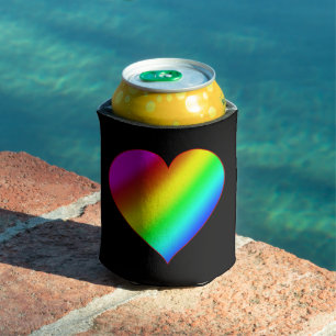 Farbherz Regenbogen Liebe Helle Farbe Dosenkühler
