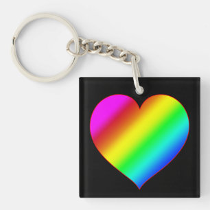 Farbherz Regenbogen Liebe Helle Farbe Schlüsselanhänger
