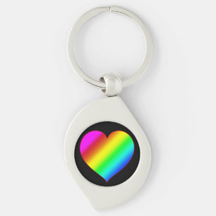 Farbherz Regenbogen Liebe Helle Farbe Schlüsselanhänger
