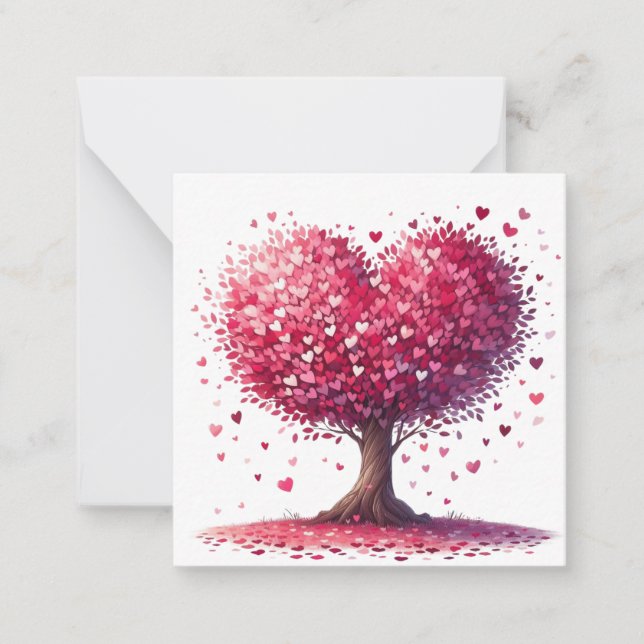 Farbherzförmiger Baum  Mitteilungskarte (Vorderseite)