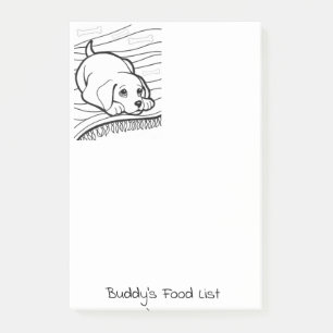 Farbhund nach der Aufnahme Post-it Klebezettel