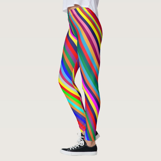 Farbig gestreifte Leggings (Links)