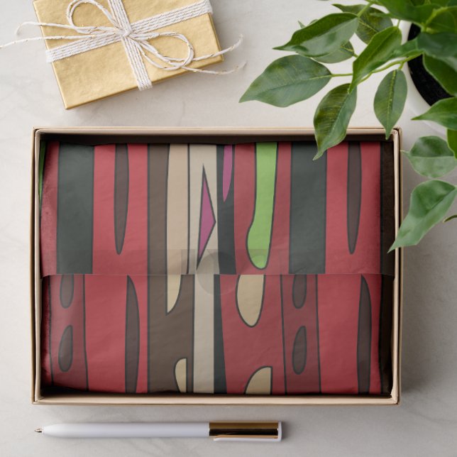 Farbig moderner Teppich gestreiftes Muster Seidenpapier (Geschenk)