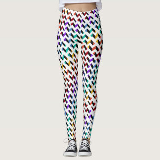Farbig Zickzack Leggings