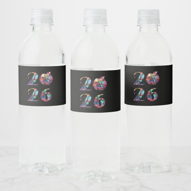 Farbige 2026- wasserflaschenetikett (Flaschen)