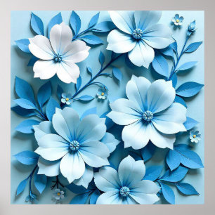 Farbige 3D-Blumen Poster