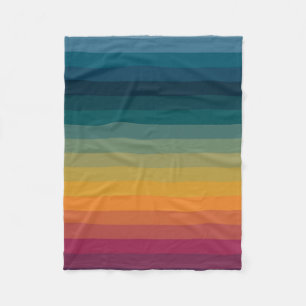 Farbige 70er Retro Streifen Fleecedecke