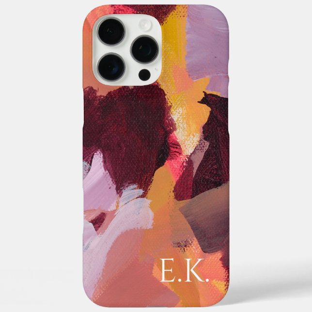 Farbige Abstrakt Art Monogram Individuelle Name Case-Mate iPhone Hülle (Rückseite)