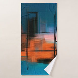 Farbige abstrakte Acrylmalerei. Surreal Landschaft Badehandtuch