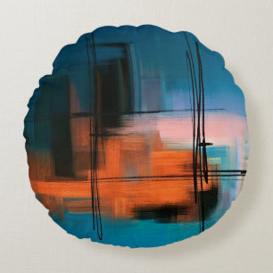 Farbige abstrakte Acrylmalerei. Surrealistische La Rundes Kissen