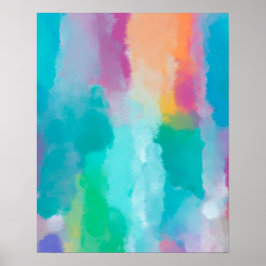 Farbige Abstrakte Aquarellbilder Poster