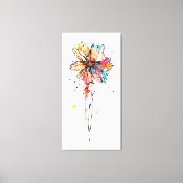 Farbige abstrakte Aquarellmalerei auf Blume Leinwanddruck