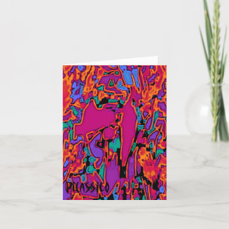 Farbige Abstrakte Art Note Card Torch Song Karte