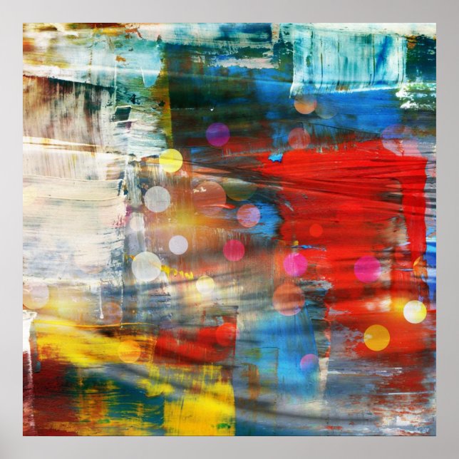 Farbige Abstrakte Art Paint Spritzer Design Poster (Vorne)