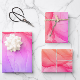 Farbige Abstrakte Art Rainbow-Wirbel Geschenkpapier Set