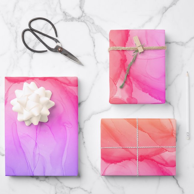 Farbige Abstrakte Art Rainbow-Wirbel Geschenkpapier Set (Vorderseite)