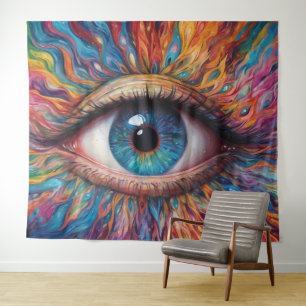 Farbige abstrakte Augen Wandteppich