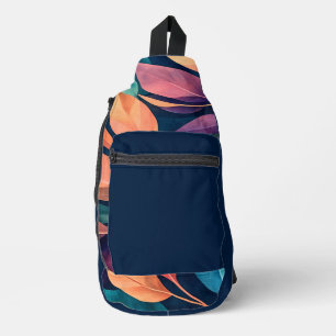 Farbige abstrakte Blätter Crossbody Bag
