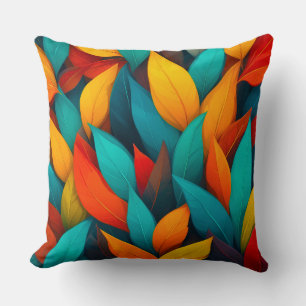 Farbige abstrakte Blätter zeigen eine lebendige Mi Kissen