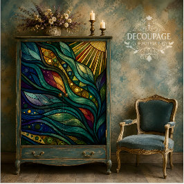 Farbige abstrakte Blattkunst-Decoupage Seidenpapier