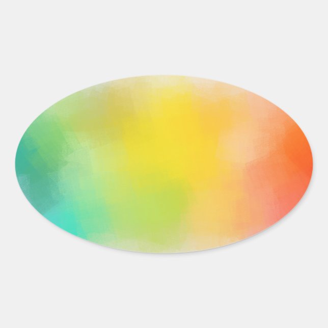 Farbige Abstrakte Blindfarbenvorlage Blau grün Ovaler Aufkleber (Vorderseite)
