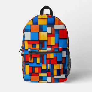Farbige abstrakte Blöcke Bedruckter Rucksack