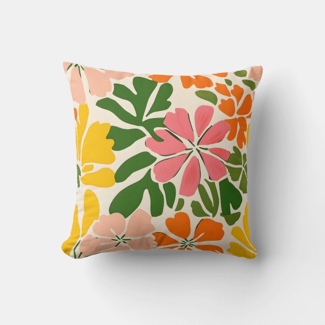 Farbige abstrakte Blume Kissen (Vorderseite)