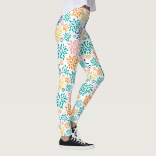 Farbige abstrakte Blume Leggings