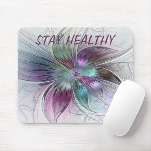 Farbige abstrakte Blume moderne florale Fractal-Ku Mousepad