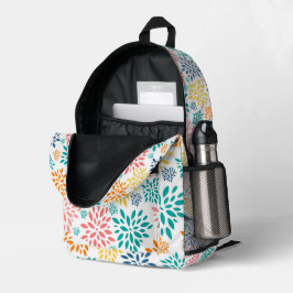 Farbige Abstrakte Blume Muster Bedruckter Rucksack