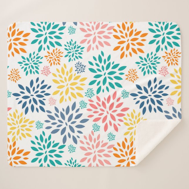 Farbige abstrakte Blume Sherpadecke (Vorderseite (Horizontal))
