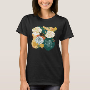Farbige Abstrakte Blume T-Shirt