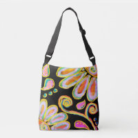 Farbige Abstrakte Blumenbemalung Tasche