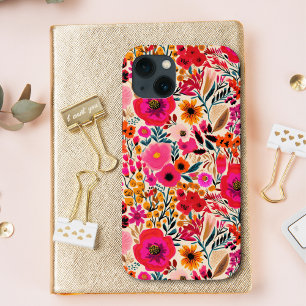 Farbige Abstrakte Blumenrosa Gelbfärbung, feines M Case-Mate iPhone Hülle
