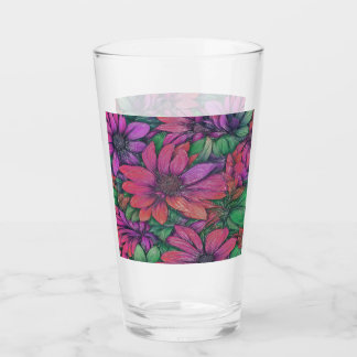 Farbige Abstrakte Blüte #33 Glas