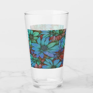 Farbige Abstrakte Blüte #43 Glas